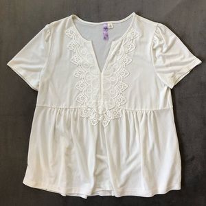 Cream lace detail blouse